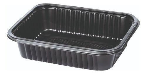 Market Paper Black PET Tray 103 18.4cm X 13.3cm X 4.2cm X 100u 0