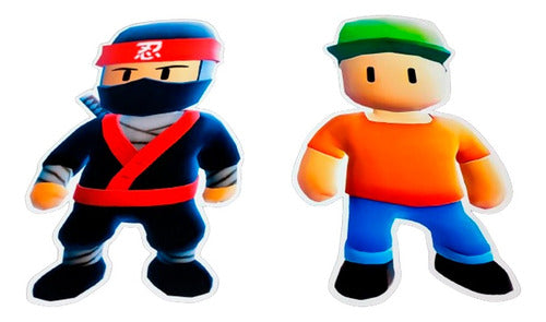 MuchoEvento Stumble Guys Themed Wall Décor Sign with 2 Unique Figures - 45cm 0