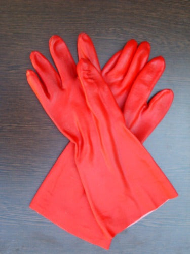 Red PVC Lined Long 30 cm Certified Glove 2
