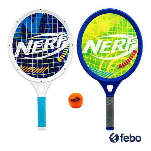 Juego Set Tenis Nerf Franklin Niño 2 Raquetas Blanca Y Azul 1