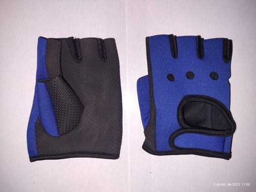 Saibike Guantes Bici Spinning Fitness 1/2 Dedo Neoprene Negro 3