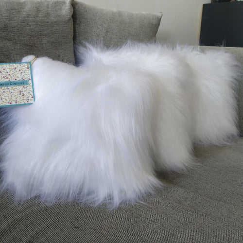 Game of Colours Nordic Synthetic Leather Pillow - Both Sides! Long Fur 1