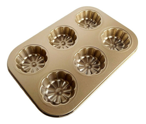 Bz3 Gold Carbon Steel Muffin Mold X6 0