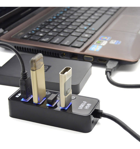 Vvtoyer Hub Usb 3.0 De 5 Puertos Con Interruptores De Alimen 1