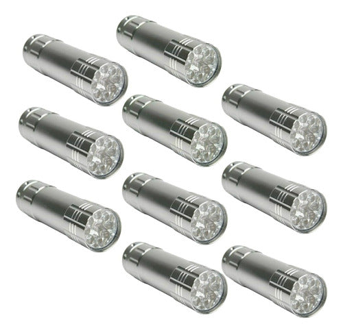 Mooy Mini Aluminum Flashlight 9 LED x10 Units 0