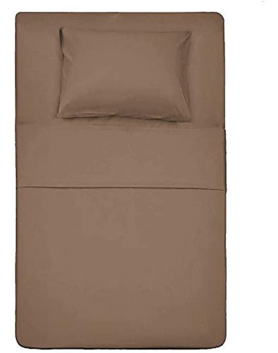 KASVER URUGUAY Twin Size 400 Thread Count Cotton Sheet Set (Taupe) 0