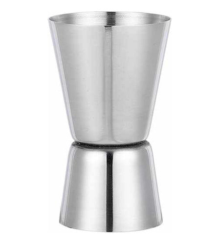 Crystal Rock Jigger Medida Doble Acero Inox Cocteleria Barman 0