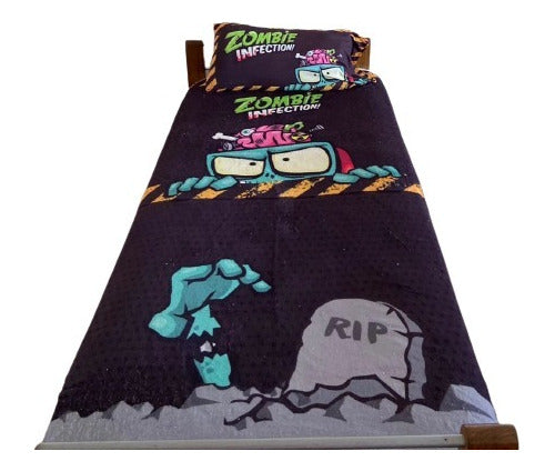 Zombie Infection Black - Soft Polar Blanket (without Covers) 0