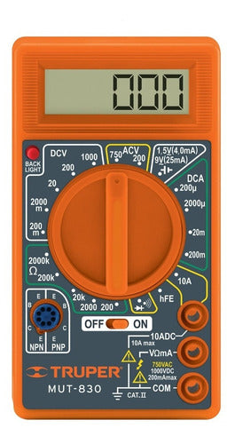 Truper Digital Multimeter Tester 10a Educational Screen 10400 0