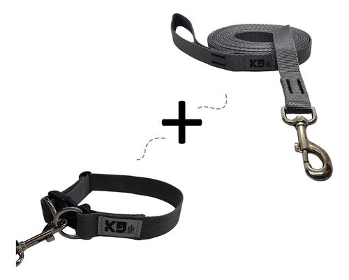 Adjustable K9 Dog Trainers Collar + 5M Leash Set for Dogs 26
