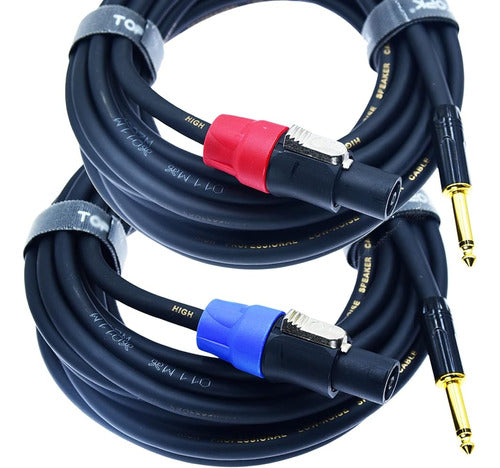 Arklove Hable En 2pcs Professional Speakon A 1/4 De Pulgada Ts Cable 0