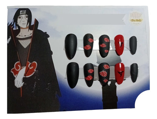 Star Nails Press On Nails with Itachi Uchiha Design - Naruto 0