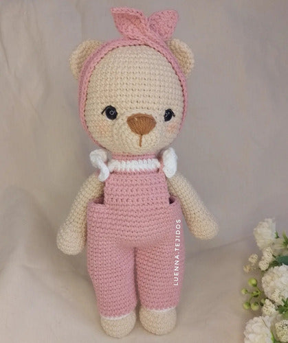 Crochet Knitted Bear Plush Toy for Babies - Luenna Tejidos 1