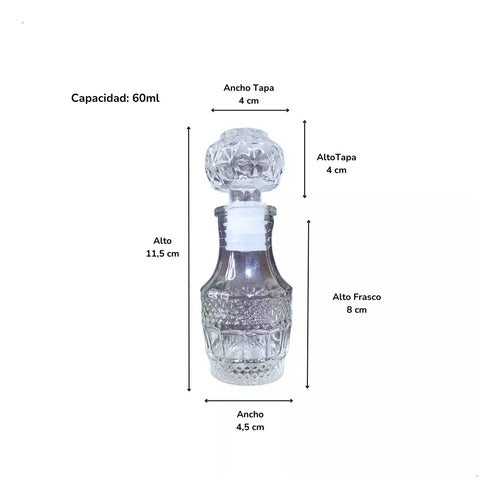Set of 15 Mini Glass Liquor Perfume Bottles 60ml 12