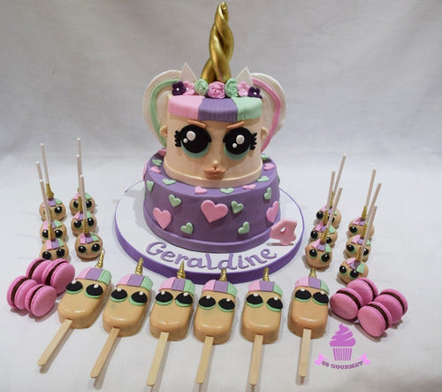 SS GOURMET Mesa Dulce Lol Unicornio - Torta Icepops Cakepops Macarons 0