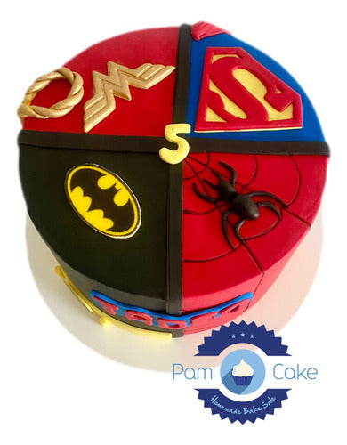 Pamcakehouse Torta Artesanal Dc Batman Wonder Woman Superman Superheroes 1