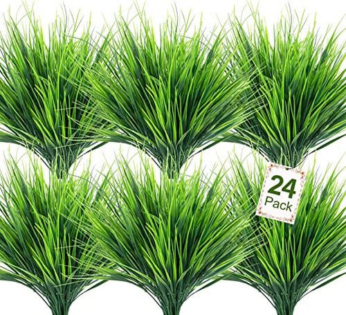 24 Bundles Artificial Plants for Outdoors UV Resistant Shrubs 0