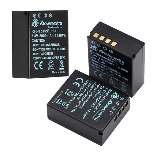 3 X 2000mah Blh-1 Reemplazo De La Batería Y El Cargador Para 1