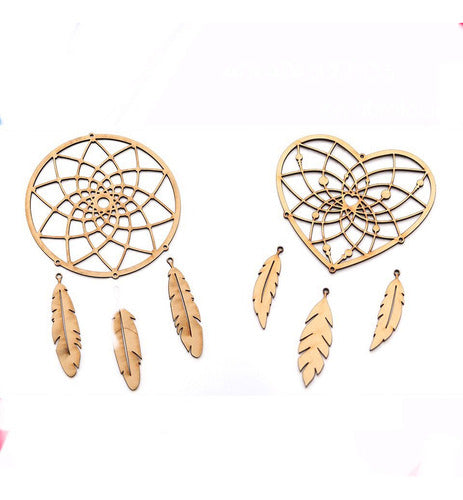 Baires Corte Laser Dreamcatchers with Feathers Fibrofácil Cutouts 10cm x 30 Units 0