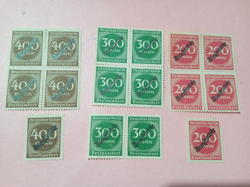 Germany Reich Overprinted Blocks +3 Mint Service 1923 1