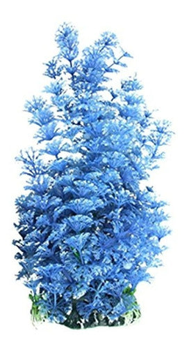 Uxcell Plastic Aquarium Plant Color Decorativo Azul Blanco 0