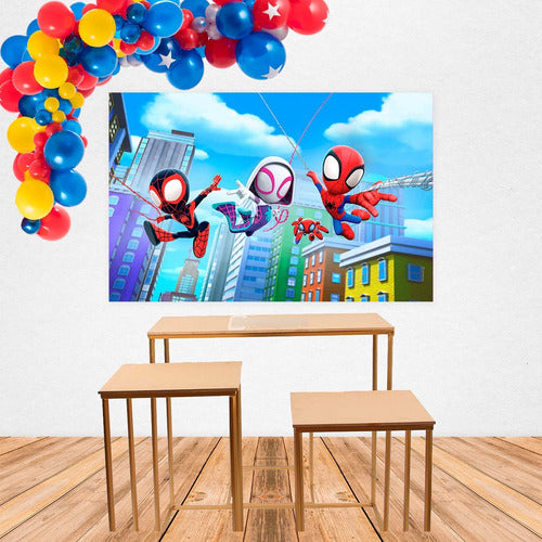 Spider-Man and His Amazing Friends Fabric Backdrop Deco. Candy 1