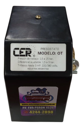 CER Pressure Switch Model OT for Three-Phase Compressors Up to 3HP 1