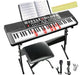 AQNIEGEP Piano Keyboard with Keyboard Stand 0