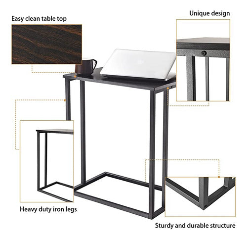 Yanxuan Mesa Auxiliar, Mesa Auxiliar De Metal Con Marco De . 2