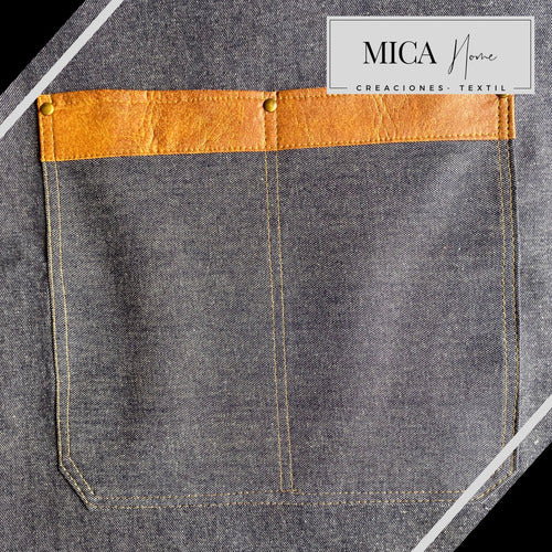 MICA-HOME Delantal Con Cuero Y Tachas. Excelente Calidad 5