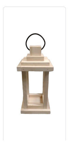 Handcrafted Pine Wood Lantern 25 cm x 13 cm 1