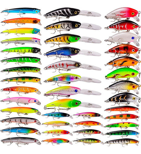 30pcs Pesca Señuelos Anzuelos Crankbaits Minnow Cebos Tackle 1