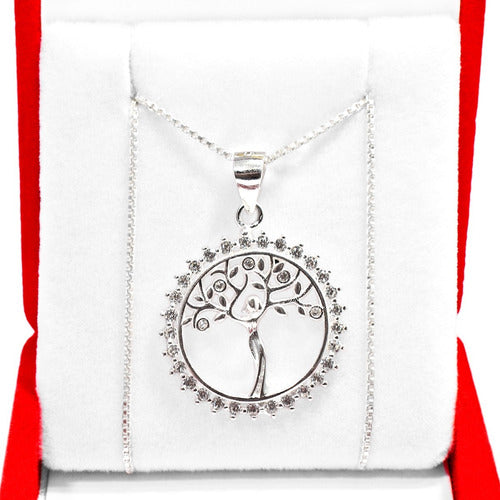 Elegant 925 Silver Tree of Life Pendant Necklace Set for Women 1