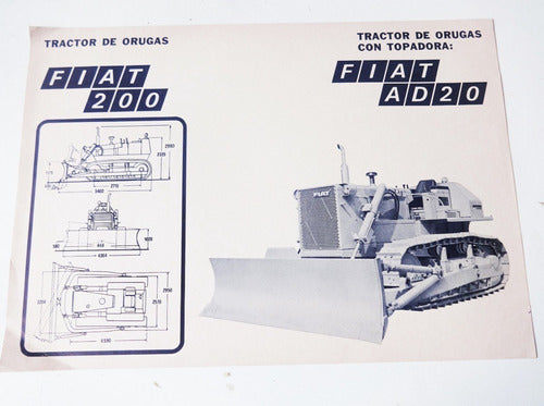 Original Fiat 200 Tractor Brochure Antique Bulldozer AD20 0