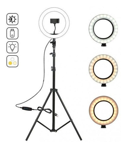 TGH True Light Selfie Ring Light Phone Tripod for Makeup 2