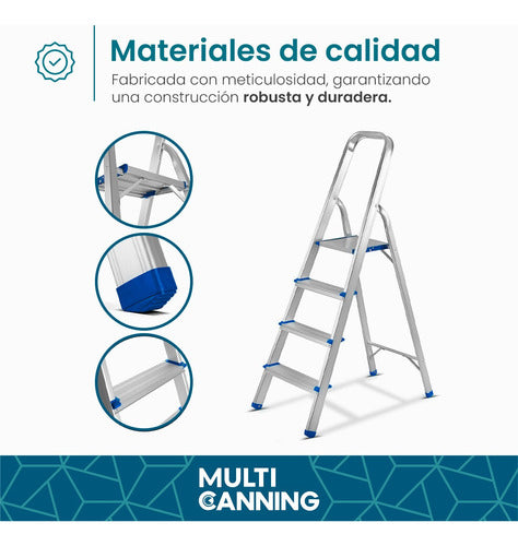 Raitot Escalera Tijera Aluminio Antideslizante Plegable Reforzada 5