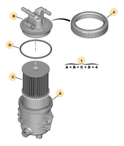 Peugeot Filtro De Gasoil 206 306 307 307 2.0 HDI 1