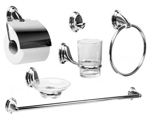 D'accord Milano 6-Piece Accessory Set with Chrome Metal Rod 0