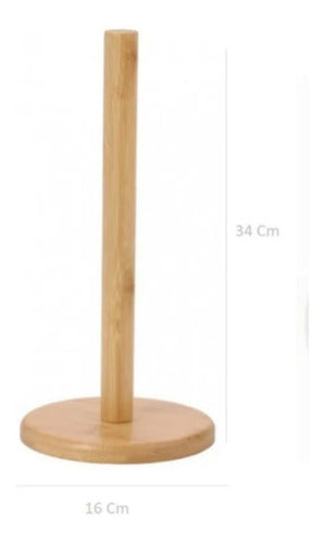 Kitchen Roll Holder Bamboo Wood 34cm 1