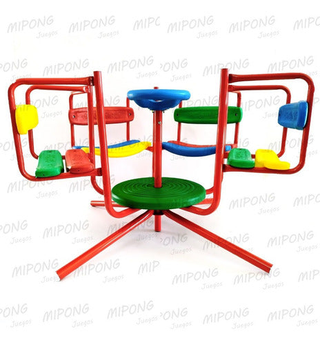 Premium Reinforced Children's Carousel with 4 Seats - Real Photos 2