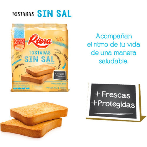 Riera Salt-Free Toasts - Pack of 6 Packages 2