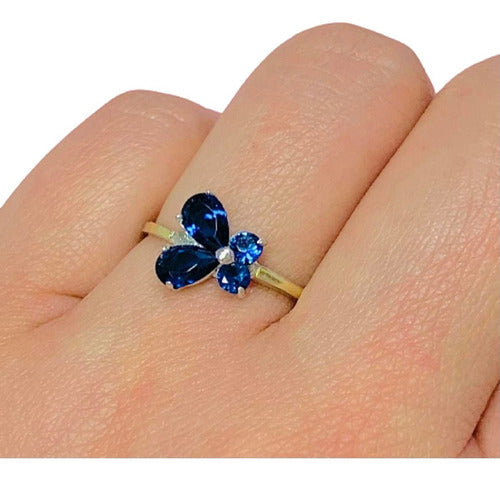 Beautiful Butterfly Ring with 925 Silver Stone Gift Ap 360 3