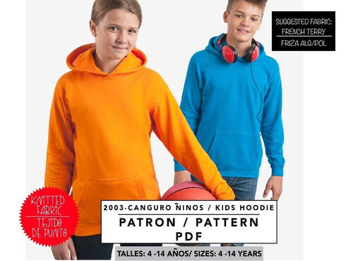 Sobre Patrones: Sewing Pattern, Kids Hoodie with Pocket 0