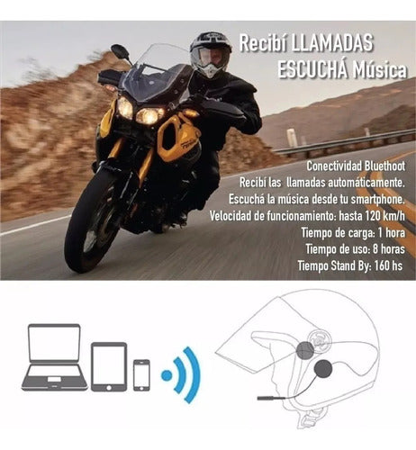 Auricular Manos Libres Bluetooth Casco Moto Automatico Ruta 2