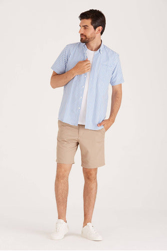 Macowens Blue France Short Sleeve Shirt Men 43400 3