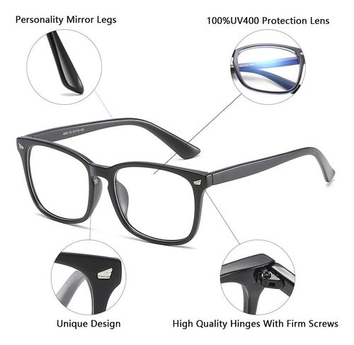 Veofemlea Square Anti-Blue Light Glasses - Blue Ocular Protection 1