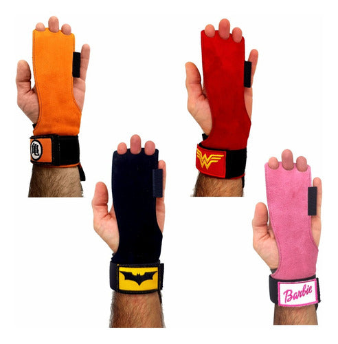 Power Grip Calleras Crossfit Comic Premium C/ Doble Cuero Y Velcro 0