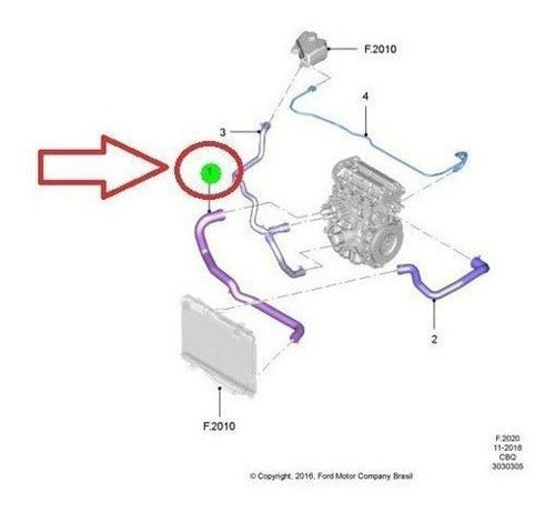 Mangueira Inferior Radiador Ecosport 1.6 2013-2017 Original 5