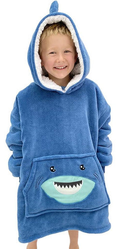 The Big Softy Manta Portátil Para Niños De 3 A 10 Años, Sudadera Con Capucha Divertida Para Niños Animales 0