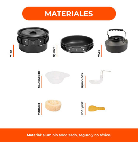 Marmita De Camping De Aluminio Teflonado C/ Funda 2